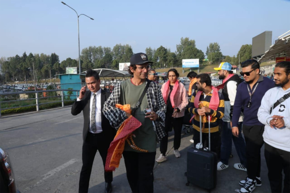 Indian comedian Sunil Grover arrived in Kathmandu
