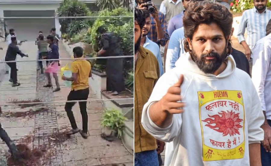 Allu Arjun’s house vandalized, 8 protesters arrested Allu Arjun’s house vandalized, 8 protesters arrested