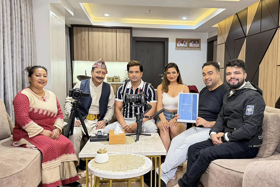 Savin Shrestha, actors along with Iku in the production of the web series ‘Ae Hazurba’